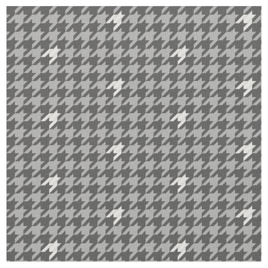 Grijs met Silver Accent Houndstooth Fabric Stof (Close Up)