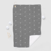 Grijs met Silver Accent Houndstooth Golf Towel Golfhanddoek (Insitu)