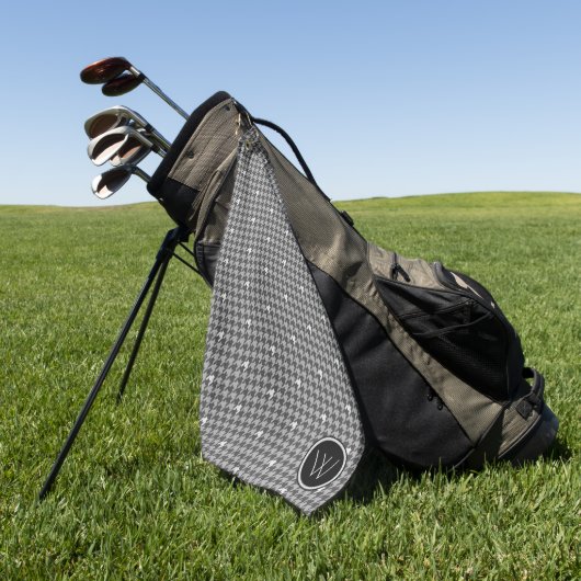 Grijs met Silver Accent Houndstooth Golf Towel Golfhanddoek (Groen)