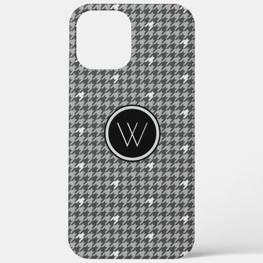 Grijs met Silver Accent Houndstooth Hoesje-Mate Ho Case-Mate iPhone Case (Achterkant)