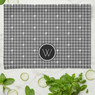Grijs met Silver Accent Houndstooth Kitchen Towel Theedoek