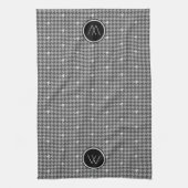Grijs met Silver Accent Houndstooth Kitchen Towel Theedoek (Verticaal)
