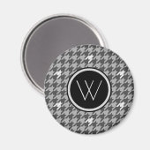 Grijs met Silver Accent Houndstooth Magnet (Voorkant / Achterkant)