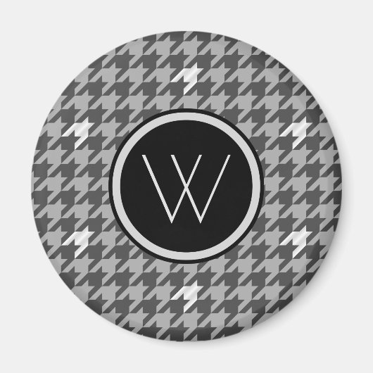 Grijs met Silver Accent Houndstooth Magnet (Voorkant)