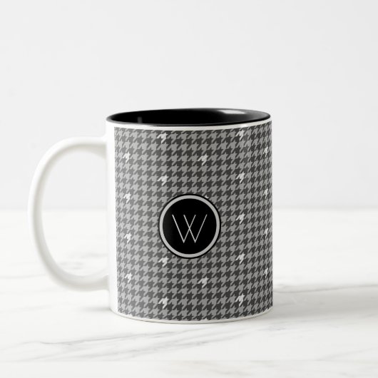 Grijs met Silver Accent Houndstooth Mok (Links)