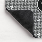 Grijs met Silver Accent Houndstooth Mousepad Muismat (Hoek)