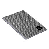 Grijs met Silver Accent Houndstooth Notitieboek (Rechterzijde)