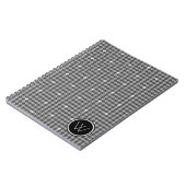Grijs met Silver Accent Houndstooth Notitieboek (Linkerzijde)