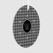 Grijs met Silver Accent Houndstooth Ornament (voorkant)