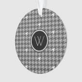 Grijs met Silver Accent Houndstooth Ornament (voorkant)