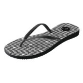 Grijs met Silver Accent Houndstooth-Teenslippers Teenslippers (Schuin)