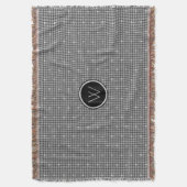 Grijs met Silver Accent Houndstooth Throw Blanket Deken (Voorkant Verticaal)