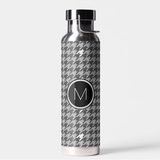 Grijs met Silver Accent Houndstooth Waterfles (Links)