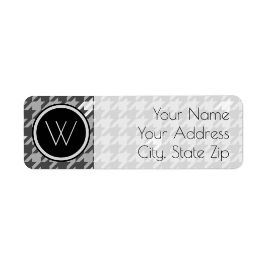 Grijs met Silver Houndstooth het Etiket van het Ad (Voorkant)