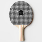 Grijs met Silver Houndstooth Ping Pong Paddle Tafeltennisbatje (Achterkant)