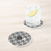 Grijs met Silver Houndstooth Sandstone Onderzetter (Zijkant)