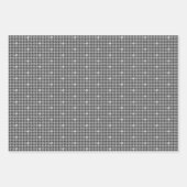 Grijs met Silver Houndstooth Wrapping Paper Set (Voorkant 3)