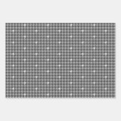 Grijs met Silver Houndstooth Wrapping Paper Set (Voorkant 2)