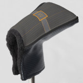 Grijs met Sinaasappel Pinstripes Putter Hoesje Golfheadcover (3/4 voorkant)