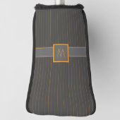 Grijs met Sinaasappel Pinstripes Putter Hoesje Golfheadcover (Draai 90)