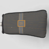 Grijs met Sinaasappel Pinstripes Putter Hoesje Golfheadcover (Voorkant)