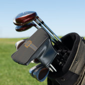 Grijs met Sinaasappel Pinstripes Putter Hoesje Golfheadcover (Insitu)