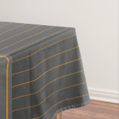 Grijs met Sinaasappel pinstripes tafelkleed (Voorbeeld)