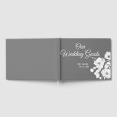  grijs met White Floral Wedding Guestbook Gastenboek (Volledig)