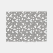 Grijs met wit hart fleece deken (Voorkant (Horizontaal))