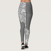 Grijs met wit Lace-accent Leggings (Achterkant)