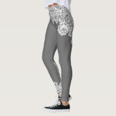 Grijs met wit Lace-accent Leggings (Links)