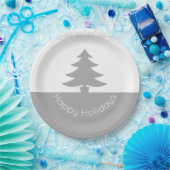 Grijs met wit papieren bordje (Feest)