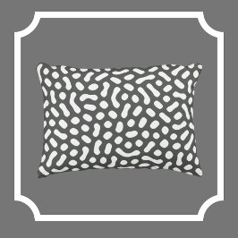 Grijs met Witte Jelly Bean-achtige vormen Accent Kussen