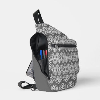 GRIJS MET WITTE KANT LOOK RIJEN SLING BAG