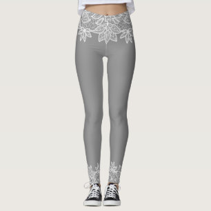 Grijs met Witte Leggings van het Kijk Overspannen