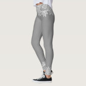 Grijs met Witte Leggings van het Kijk Overspannen (Links)