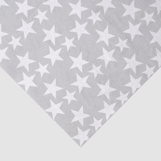 Grijs met witte sterren tissuepapier (Detail)