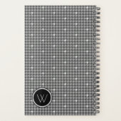 Grijs met zilveraccent dambordpatroon planner (Achterkant)