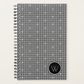 Grijs met zilveraccent dambordpatroon planner (Voorkant)