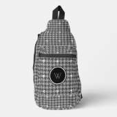 Grijs met zilveraccent ruitenpatroon sling bag (Voorkant)