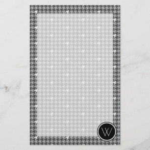 Grijs met zilveren accent Houndstooth Stationery Briefpapier