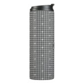 Grijs met Zilveren Houndstooth Thermische Tumbler Thermosbeker (Gedraaid links)