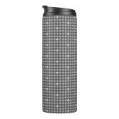 Grijs met Zilveren Houndstooth Thermische Tumbler Thermosbeker (Geroteerd rechts)