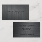 Grijs Metallic geborsteld aluminium look 2 Visitekaartje (Voorkant / Achterkant)