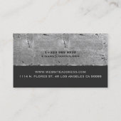 Grijs Metallic Grunge Textuur Fitness Trainer Visitekaartje (Achterkant)