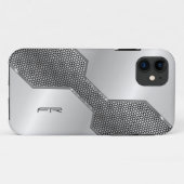Grijs Metallic Look Geometrisch Metalen Mash Patro Case-Mate iPhone Case (Achterkant (horizontaal))