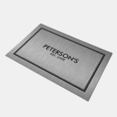 Grijs Metallic Textuur Print Zwart Lijst Deurmat (Schuin)