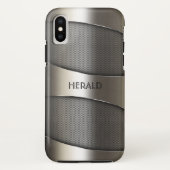 Grijs metallisch geometrisch ontwerp Case-Mate iPhone case (Achterkant)