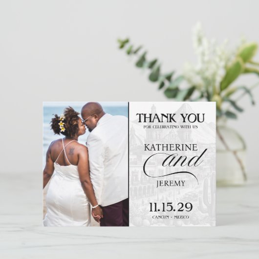 Grijs Mexicaans paspoort Bedankkaart (Staand voorkant)