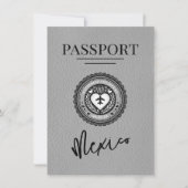 Grijs Mexico paspoort Bewaar de datum Save The Date (Voorkant)